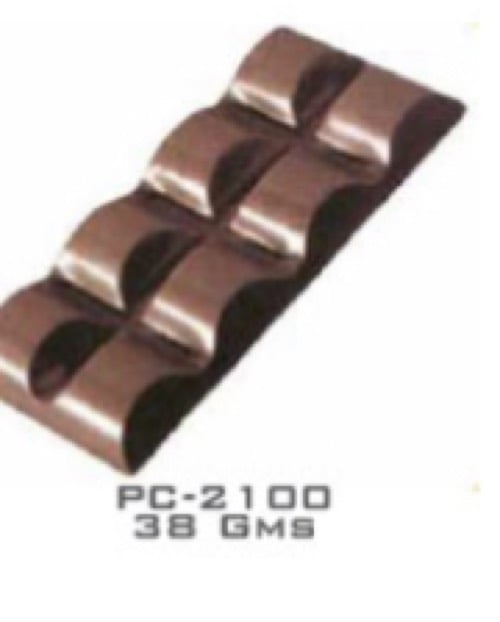 Oggibox Rounded Square Bar Polycarbonate (PC) Candy Mold, 6-Bars Per Tray