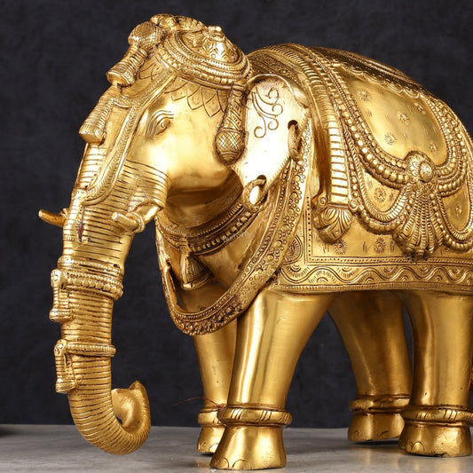 Beautiful Brass Elephant Statue 12.5"