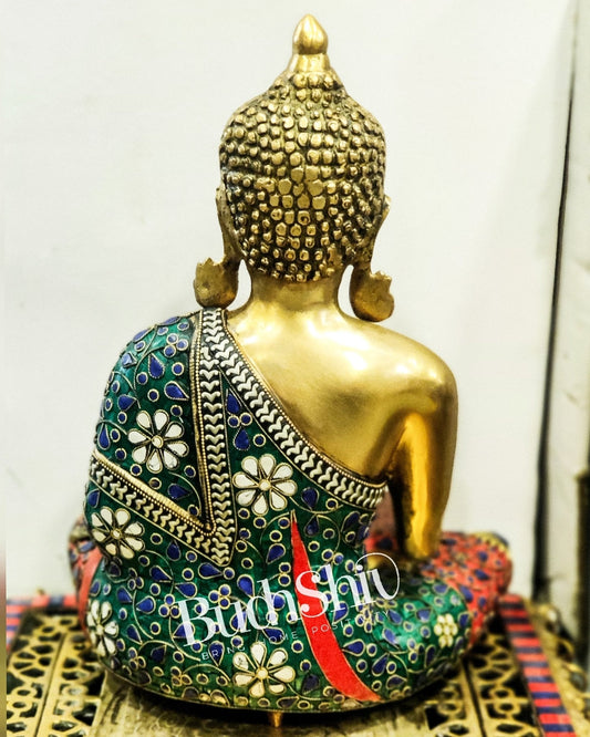 Beautiful Buddha Statue in Abhaya Mudra | Natural Stones | 16"