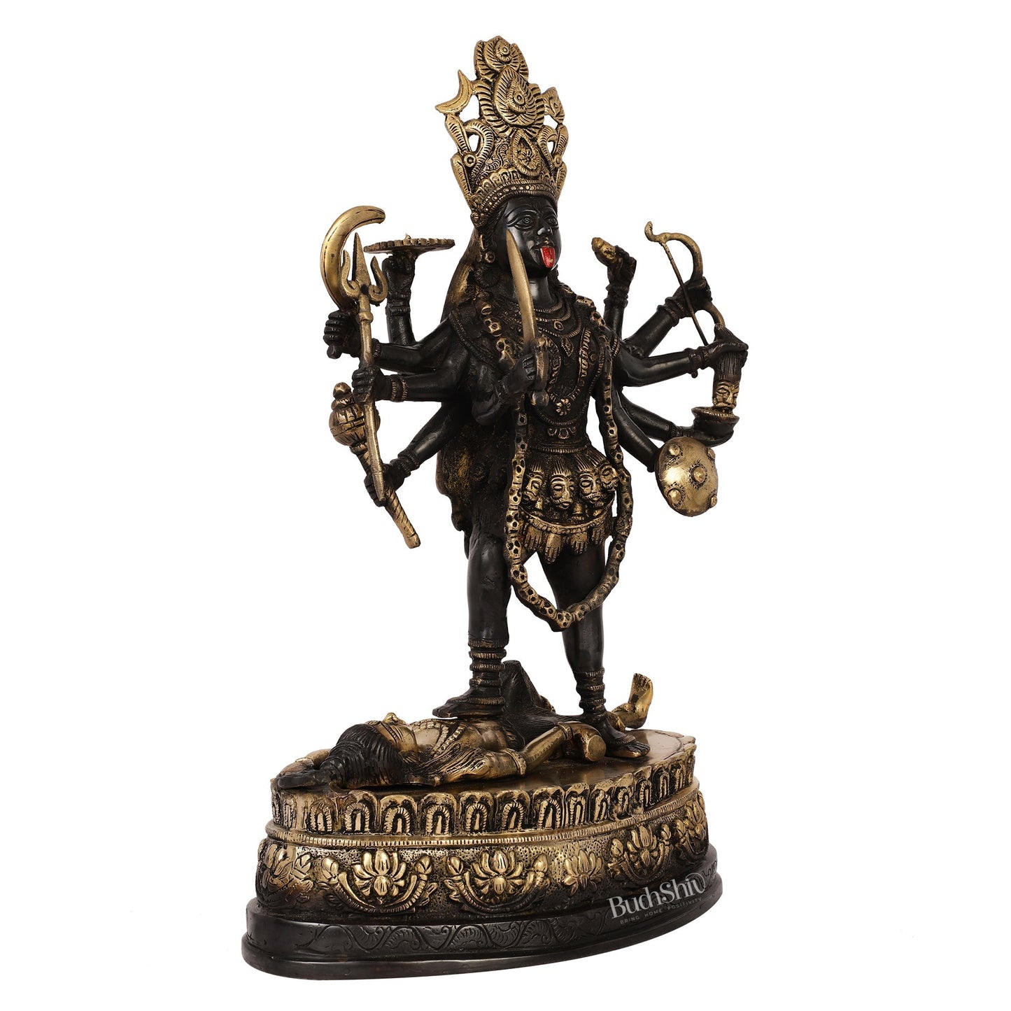 Brass Kali Mata Murti | Ashtbhuja | Height 20 inch