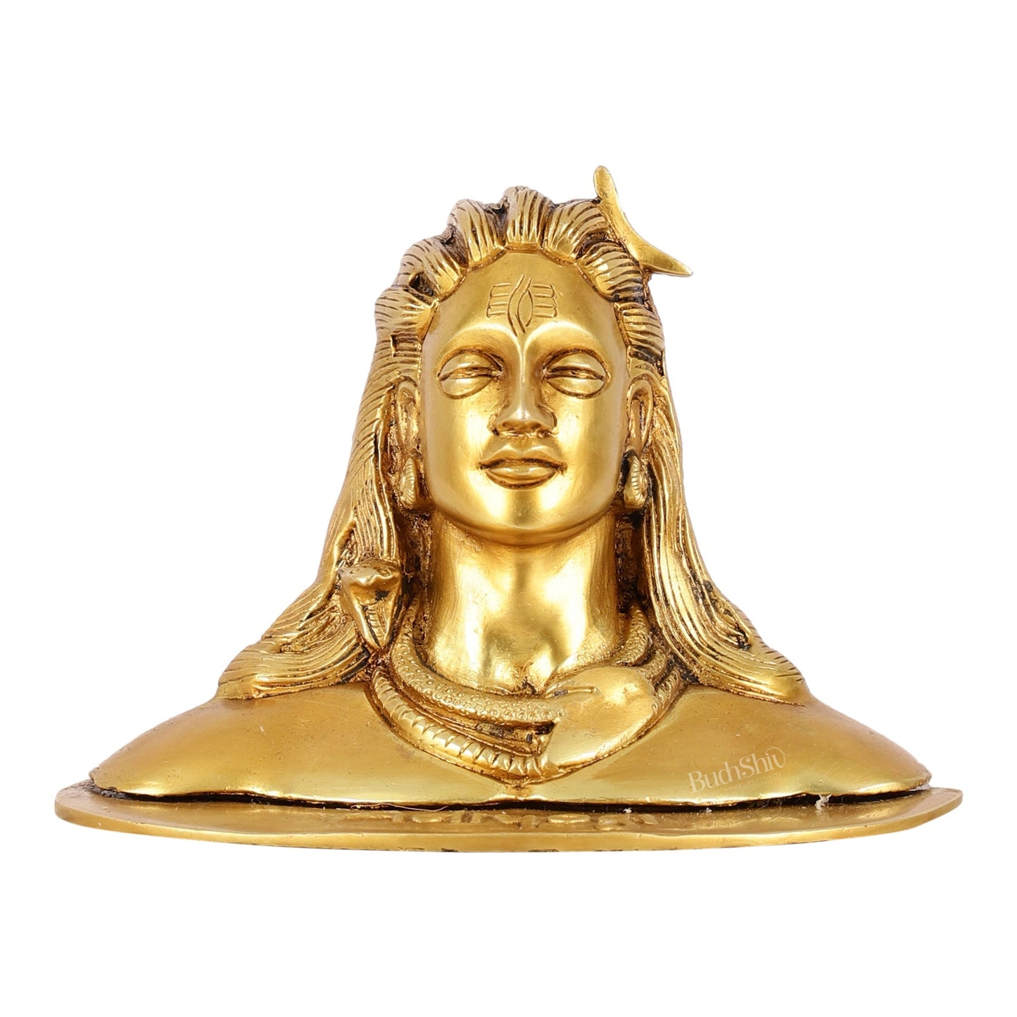 Brass Adiyogi Lord Shiva Bust Idol - 4.5 Inch