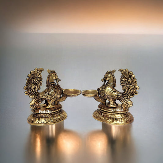 Brass Annam Lamps with Engraved Base | BudhShiv