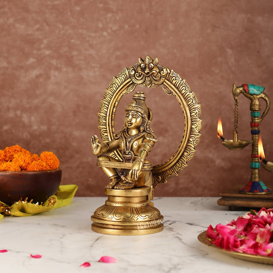 Brass Ayyappan Statue 10"