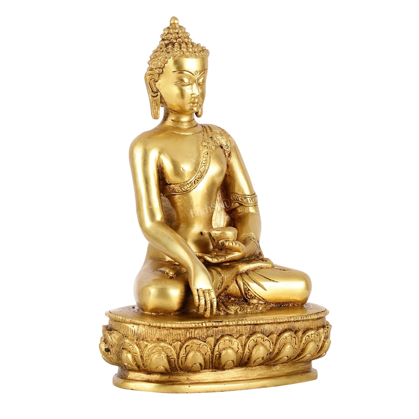 Brass Buddha Shakyamuni Idol - 9 Inch