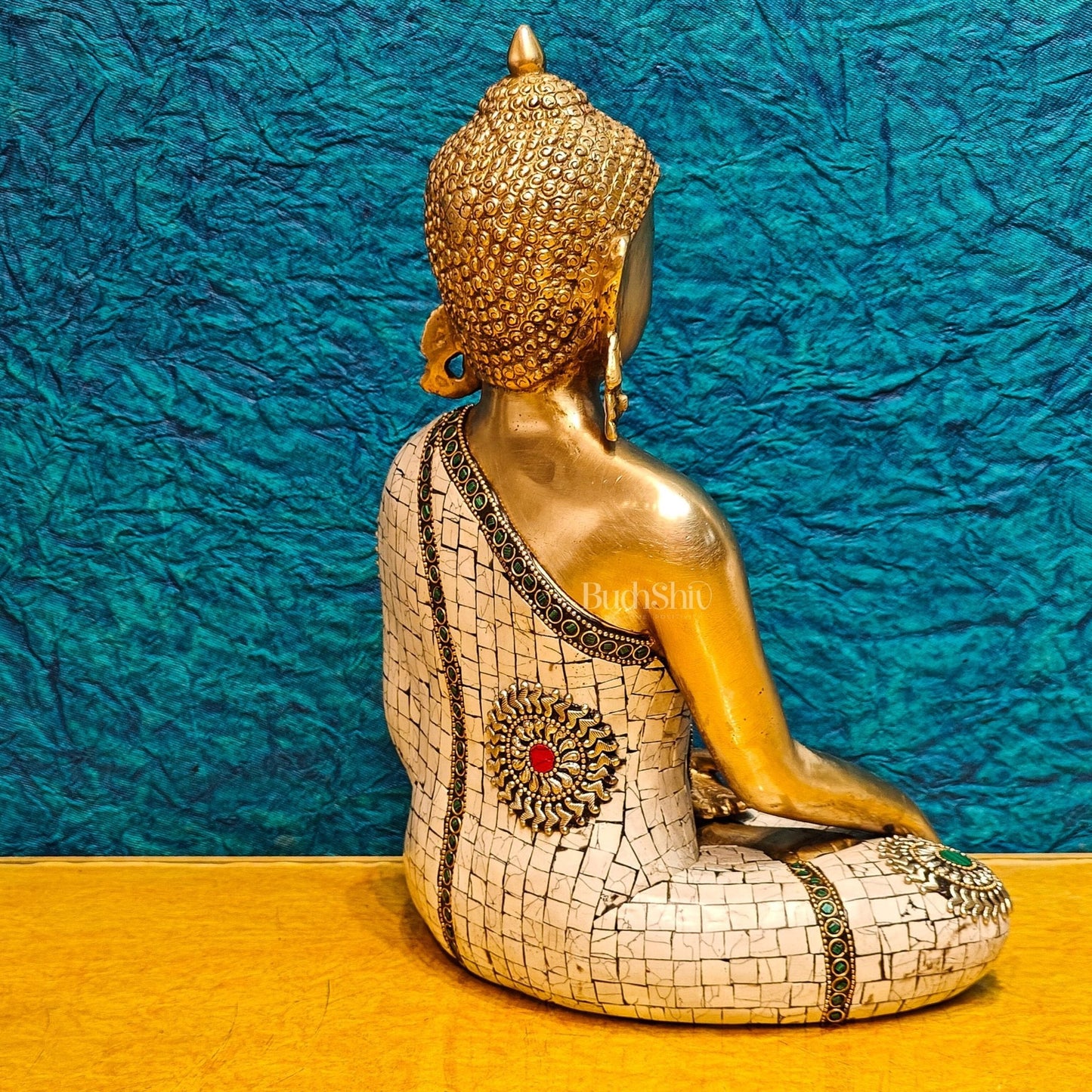 Brass Buddha Statue 12"