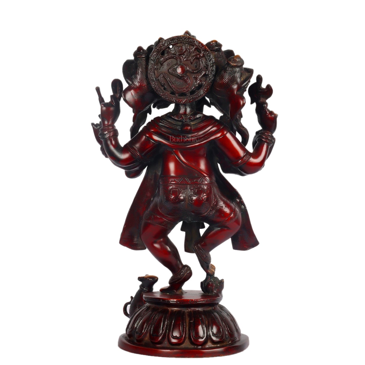 Brass Dancing Panchmukhi Ganesha Statue - 15 Inches