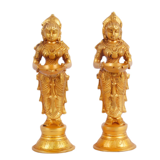 Brass Deep lakshmi/ Brass Deep Lady/ Brass Pavaai vilakku 9"