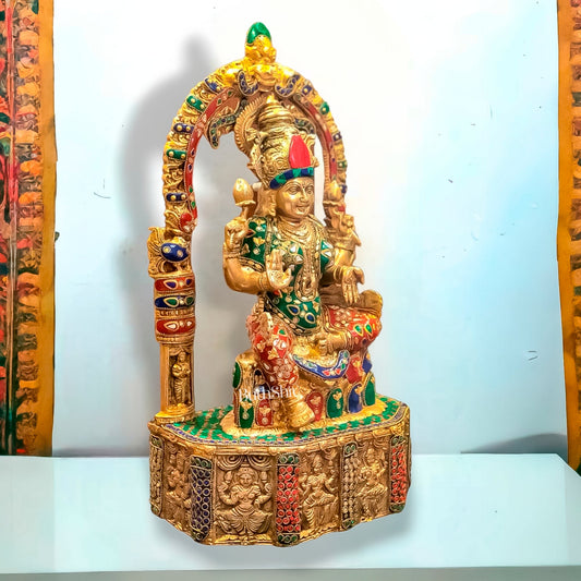 Brass Devi Lakshmi Goddess Padmavati Amman | Divine Hindu Goddess Statue 20"