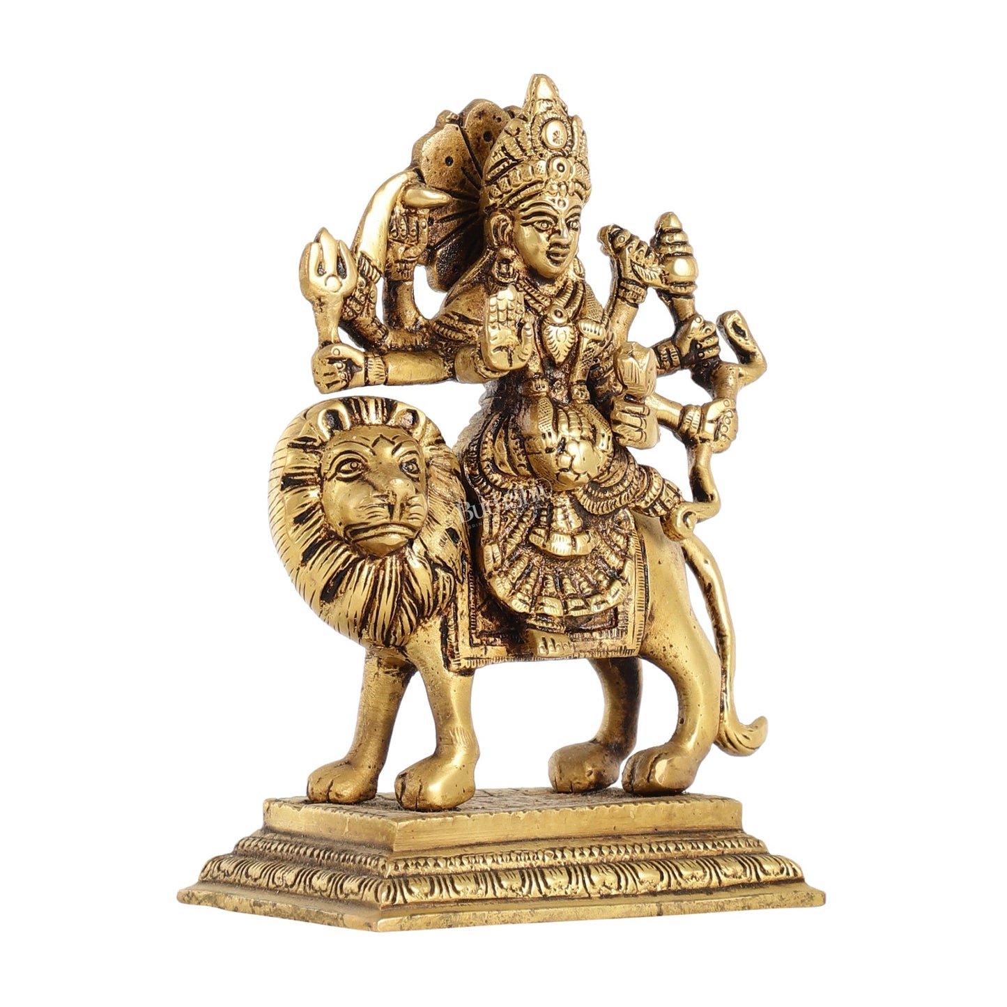Brass Durga Ma Sherawali Idol - 7 Inch