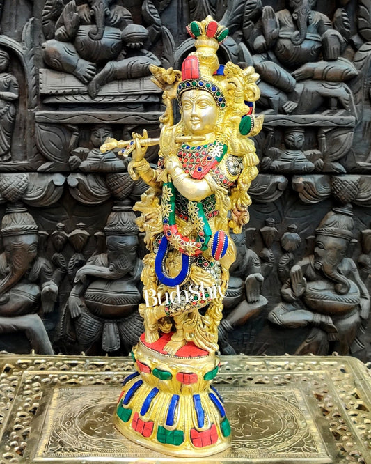 Brass Fine Quality Krishna Statue | 18 inch