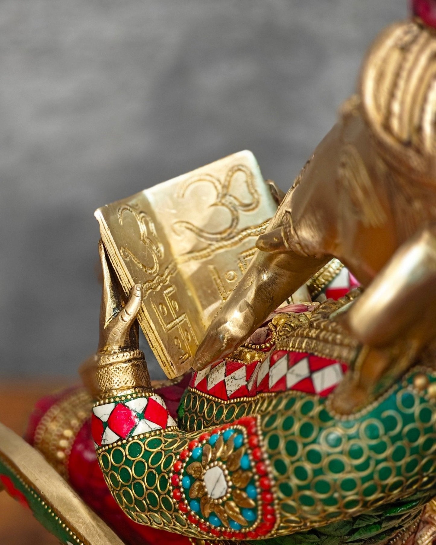 Brass Ganesha on Rocking Chair 17"