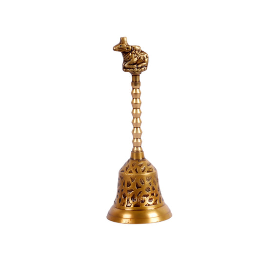 Brass hand bell for pooja 8.5"