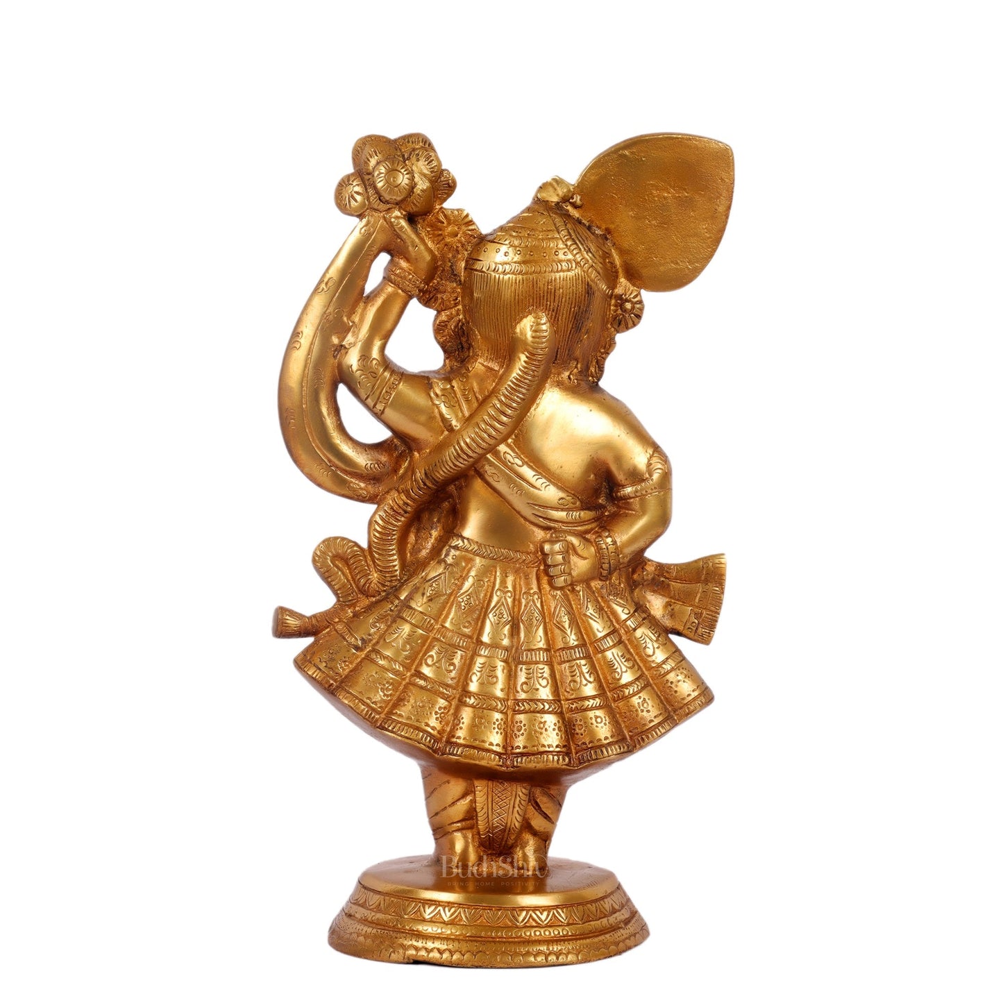 Brass Handcrafted Lord Shrinath Ji Statue | From Nathdwara | Height 13 Inches | Golden Finish
