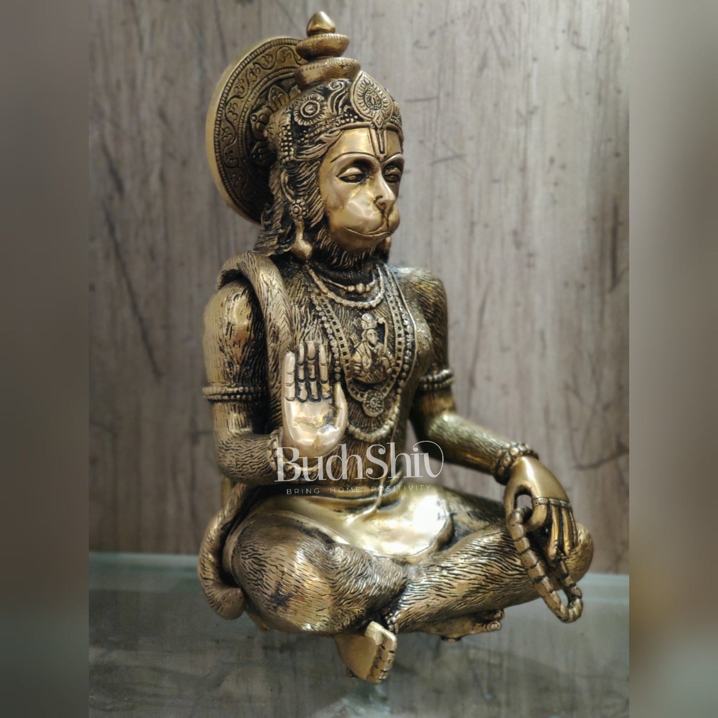 Brass Hanuman Idol | 11" Height