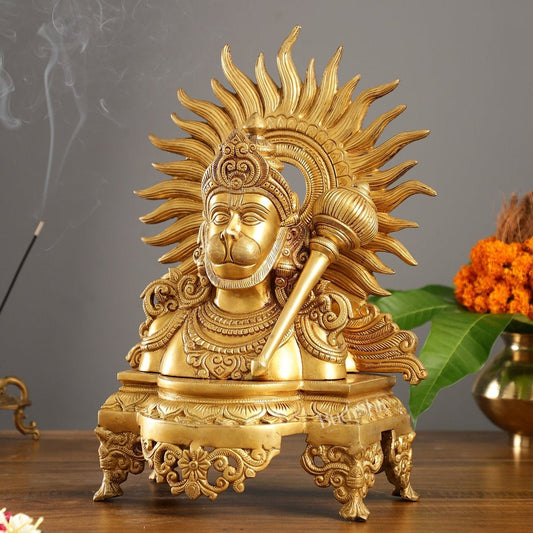 Brass Hanuman ji face statue 14" Height