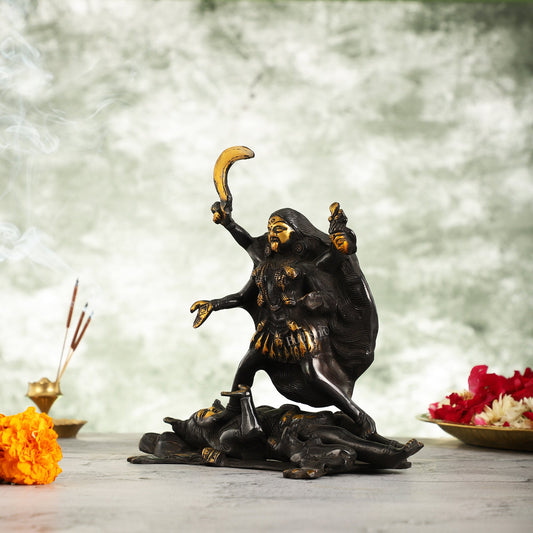 Brass Kali Ma Idol - 8.5 Inch Height
