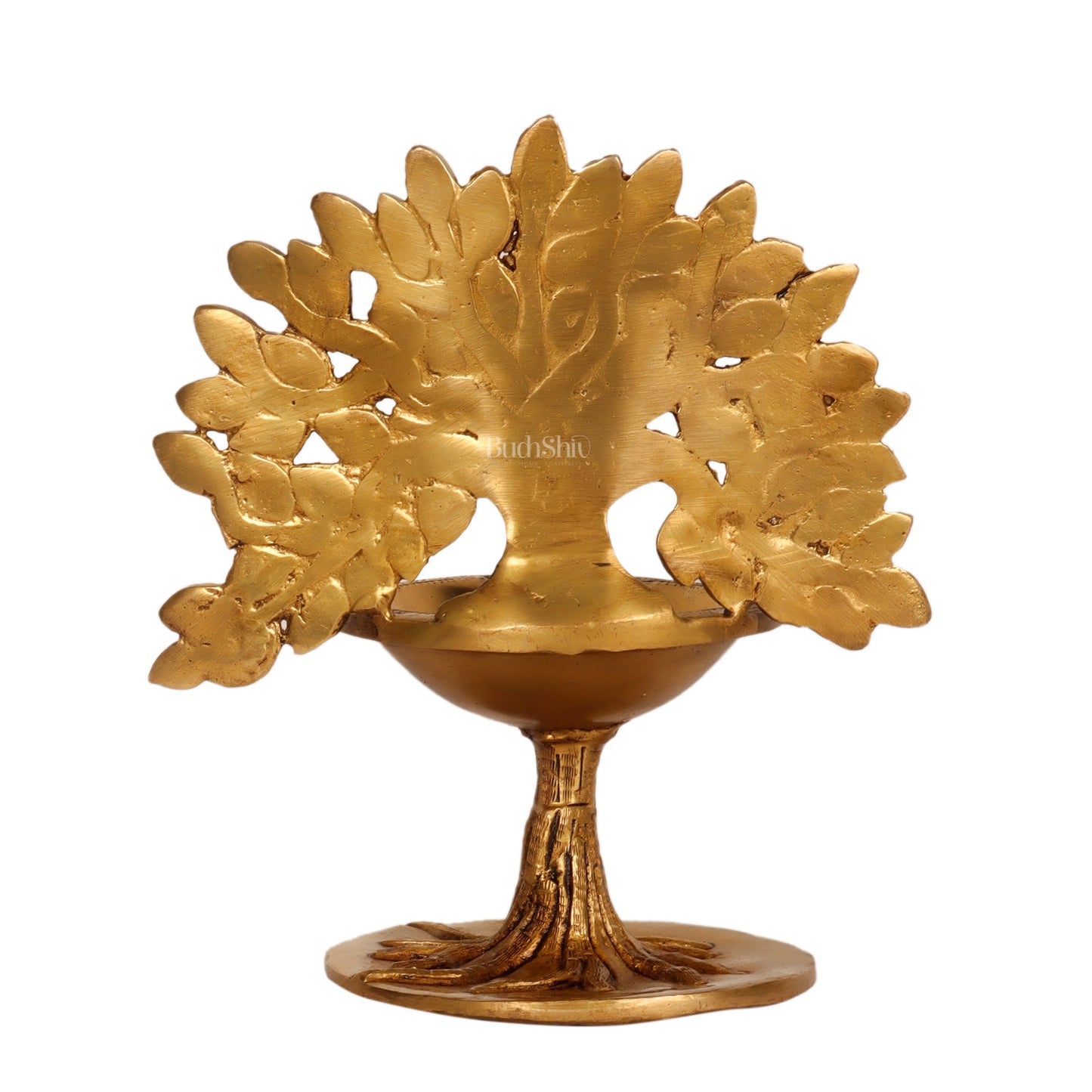 Brass Kalpavriksha Tree of Life Oil Diya - Handcrafted with Fine Detailing with roots