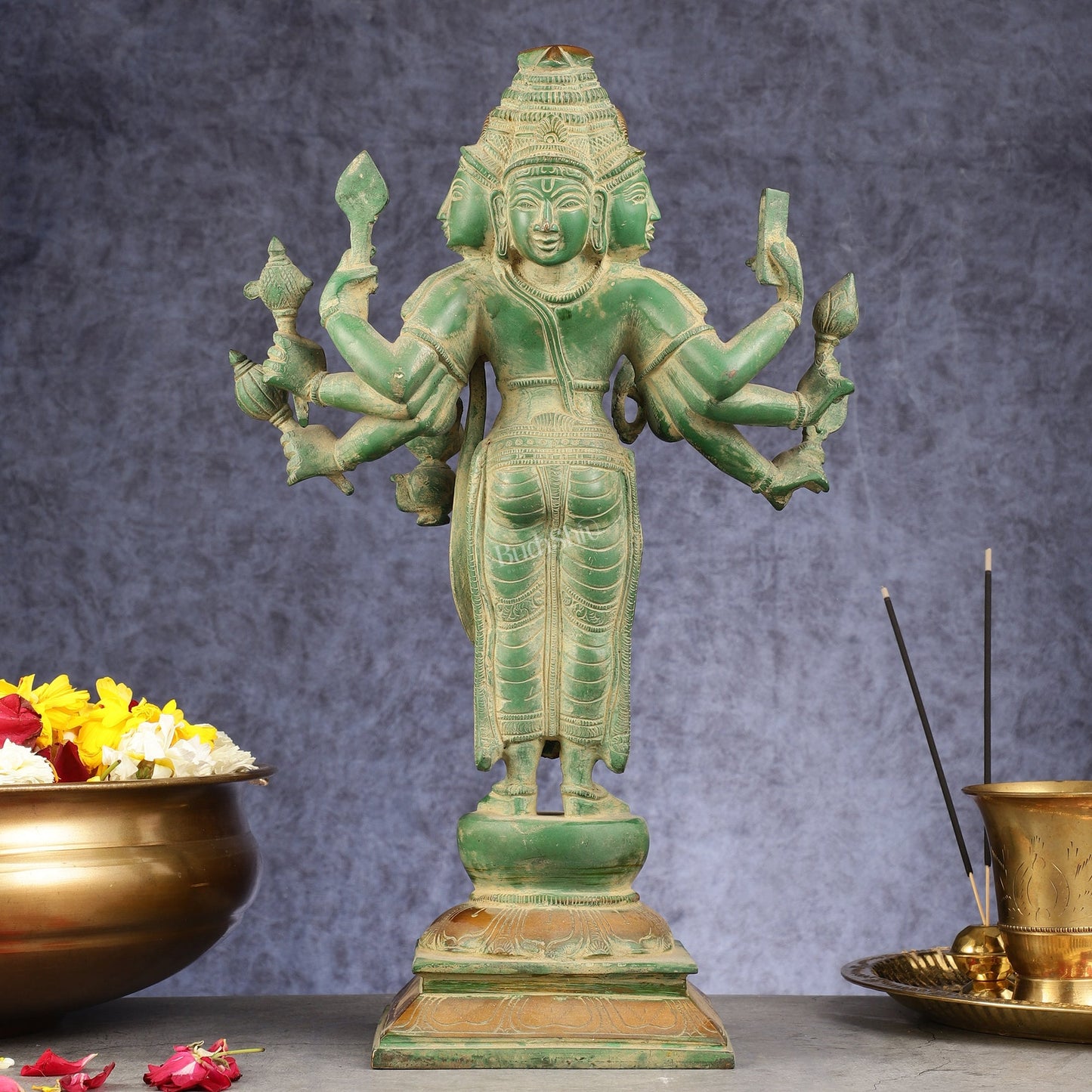 Brass Lord Brahma Statue - 16 Inch