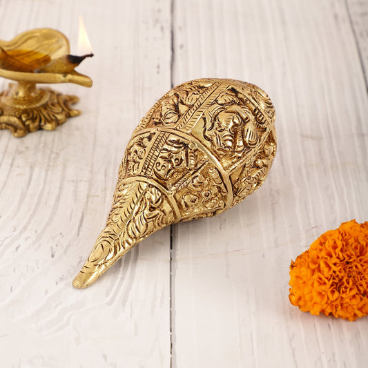 Brass Lord ganesha Shankh conch