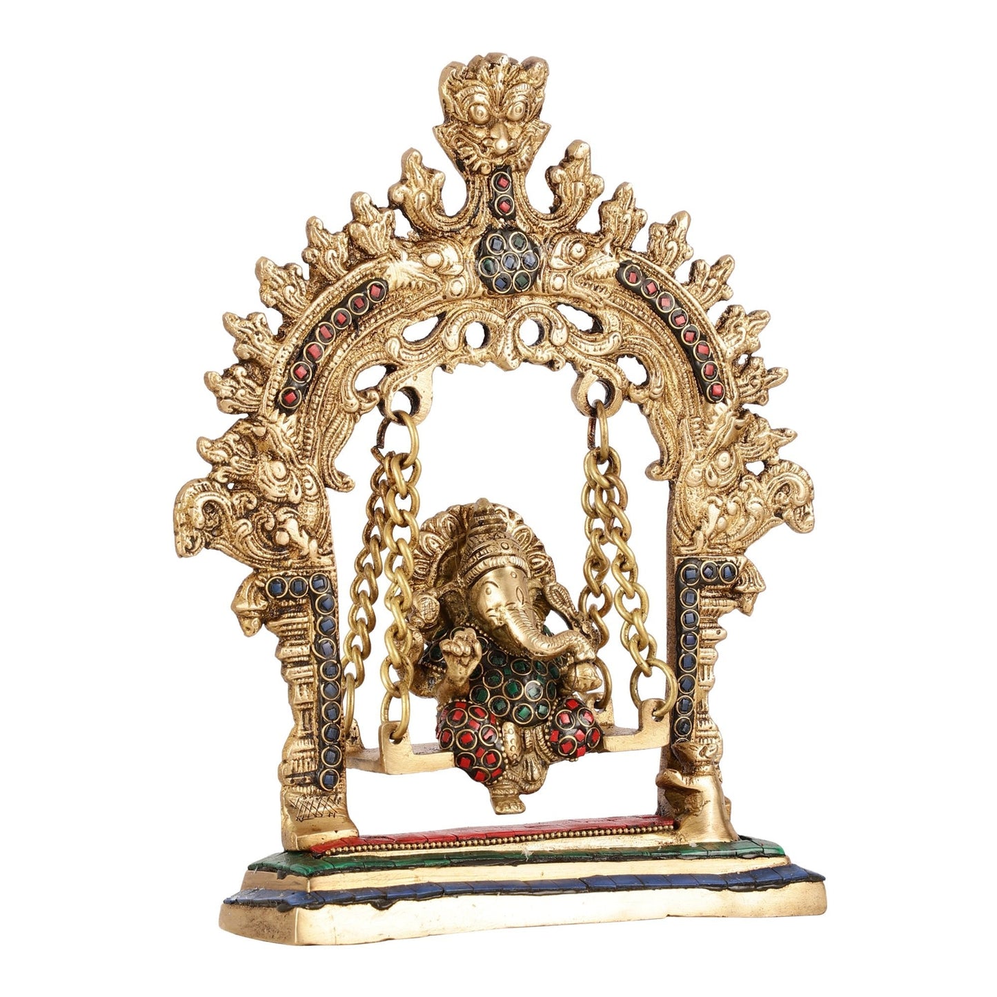 Brass Lord Ganesha Swing Idol - 10 inch