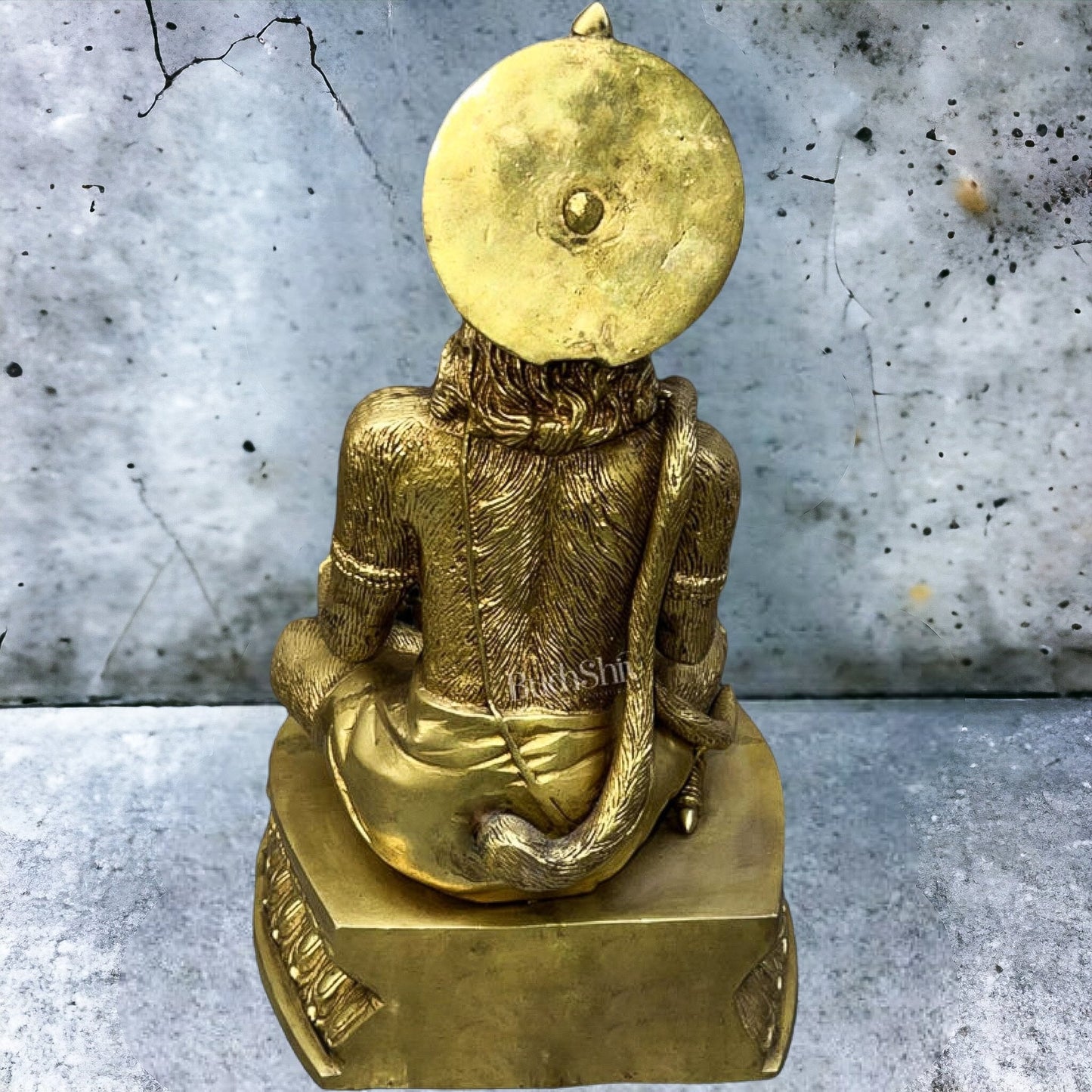 Brass Lord Hanuman Statue in Aashirwaad Mudra, Handcrafted 15"