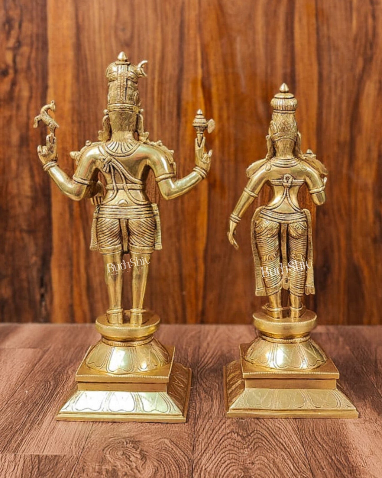 Brass Lord Shiva and Parvati Idol | 18" Height