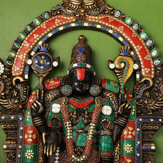 Brass Lord Venkateshwara Tirupati Balaji and Goddess Padmavathi Thayar Wall Hangings - 26