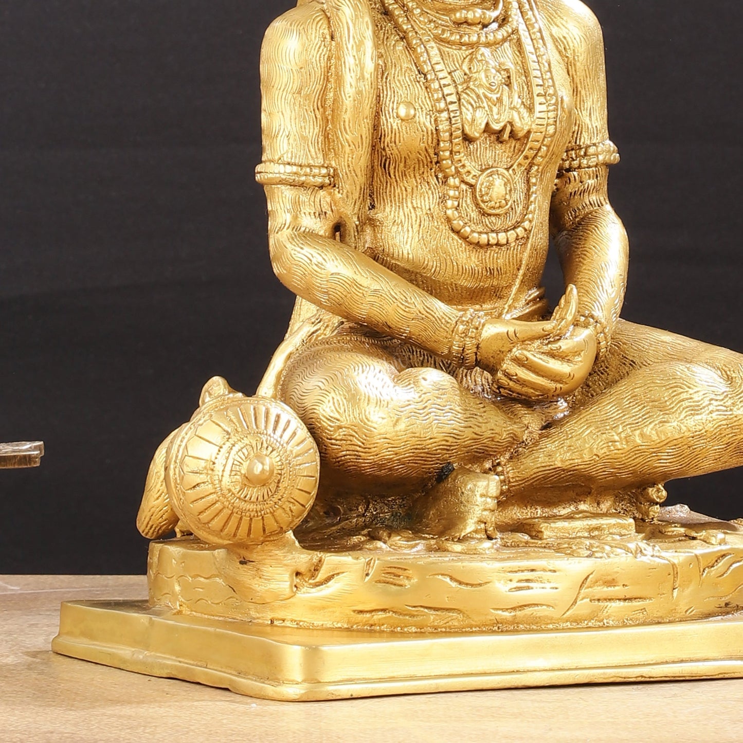 Brass Meditation Hanuman Idol 11-Inch