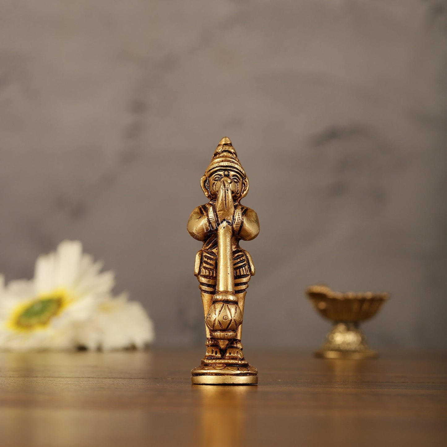 Brass Miniature idol of Lord Hanuman standing 3 inch