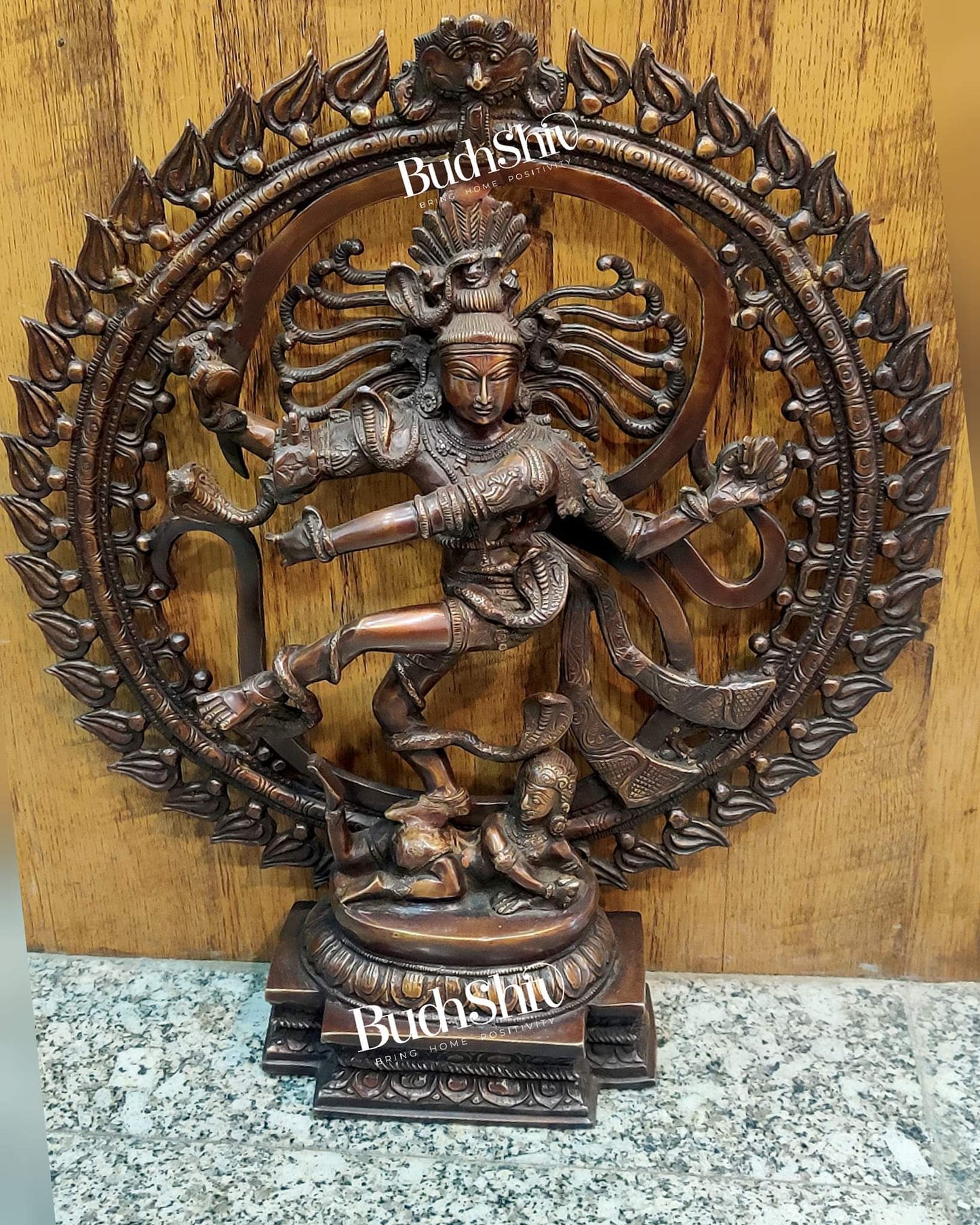 Brass Nataraja Statue antique brown 20 inch
