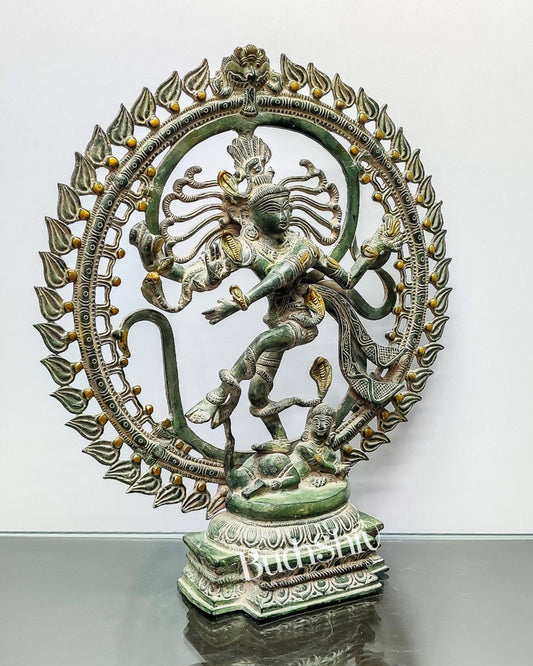 Brass Nataraja Statue antique Sandstone 20 inch