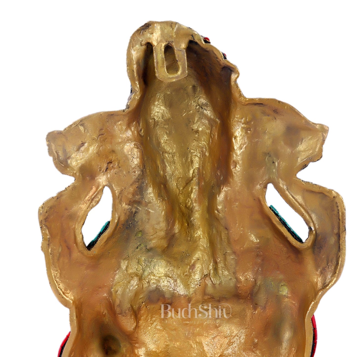 Brass Pagdi Ganesha Wall Hanging 10" Stonework