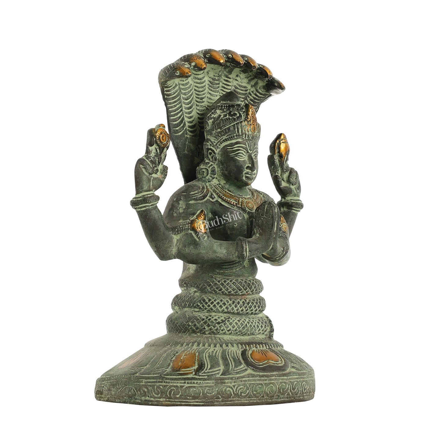 Brass Patanjali Idol | 9" Height | Spiritual Serenity antique