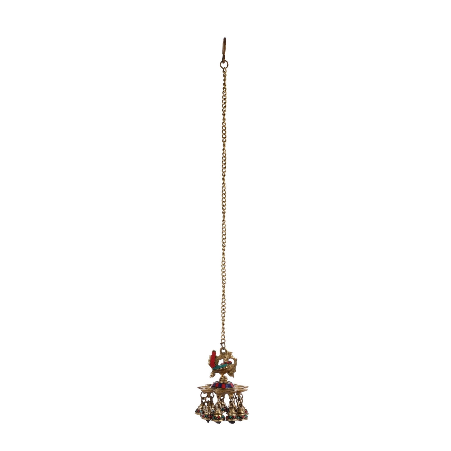 Brass peacock Hanging lamp 20"