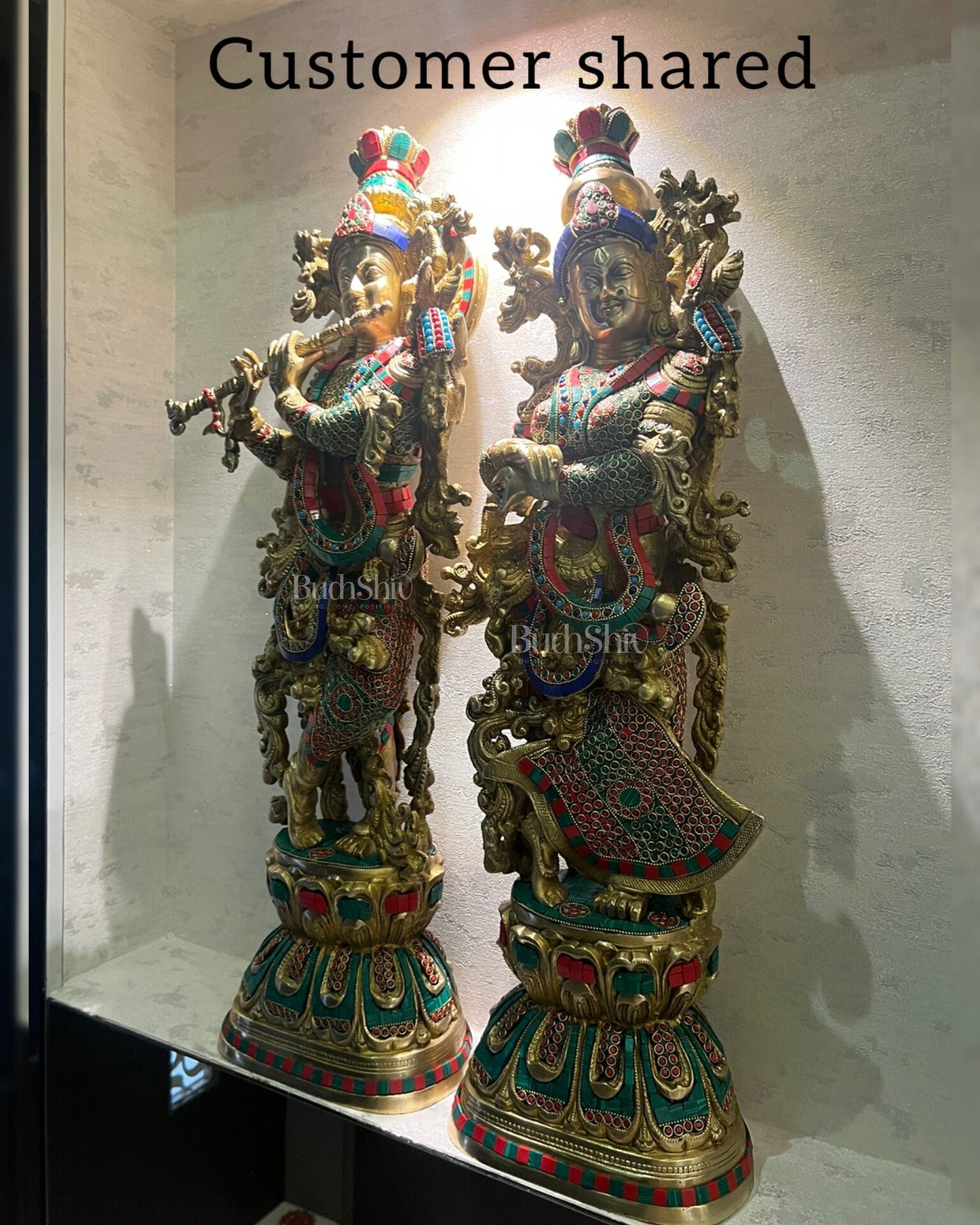 Brass Radha Krishna Idols large 30 inch statues