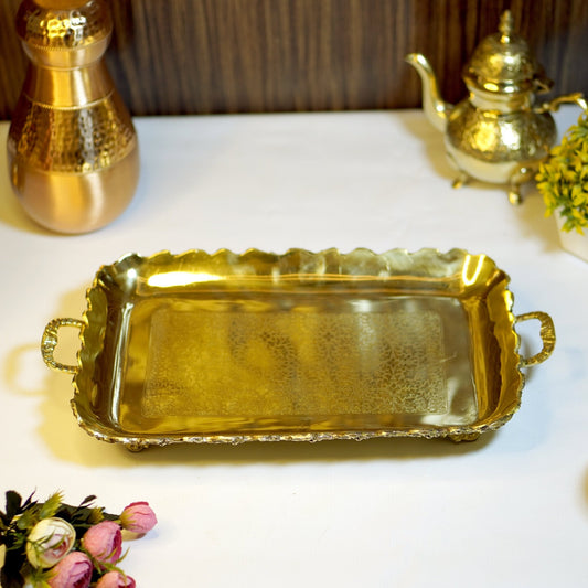 Brass Rectangular Fruit Serving Tray