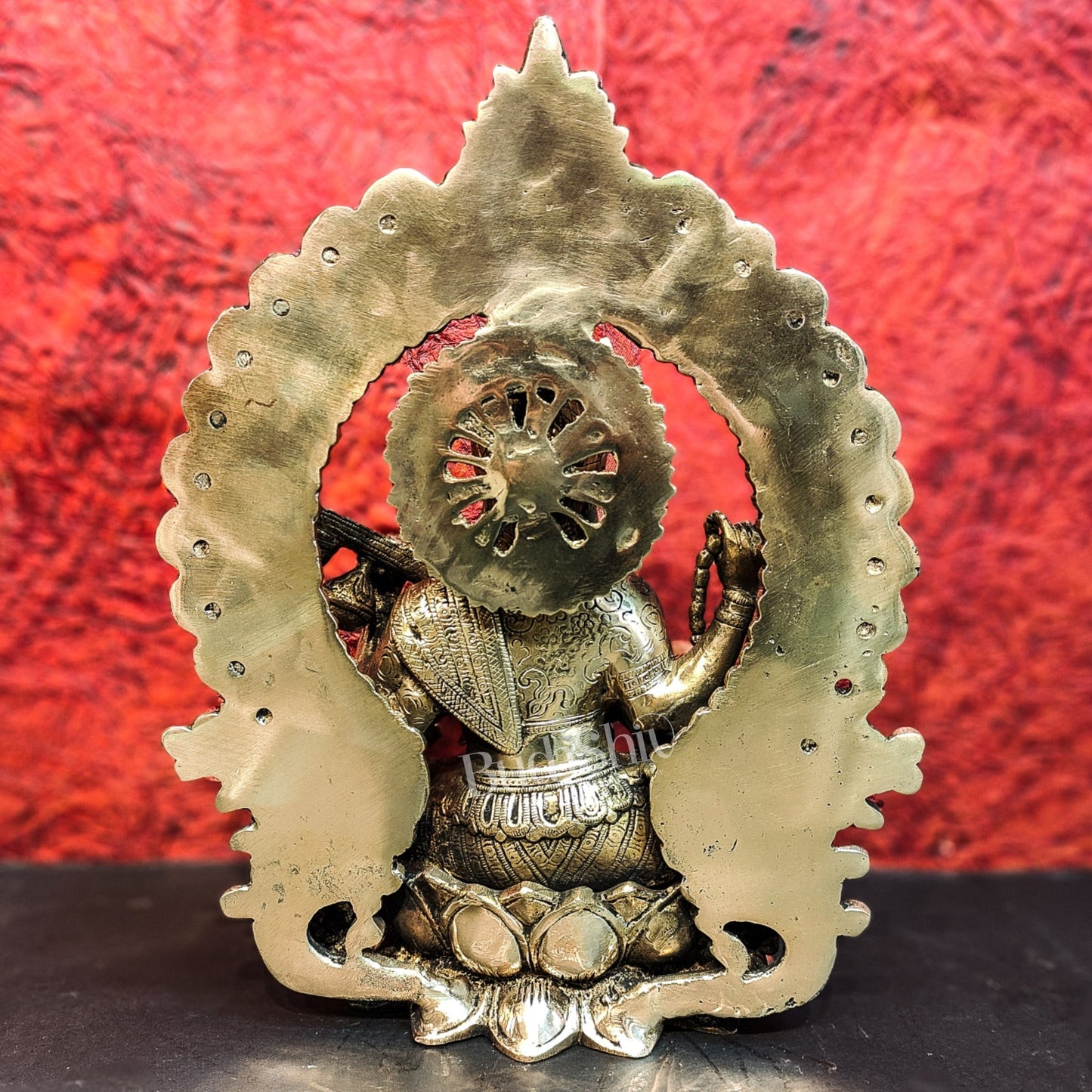 Brass Saraswati Statue 15"