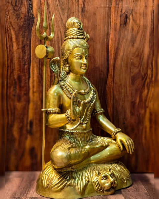Brass Shiva statue 3 feet 35 inches Golden