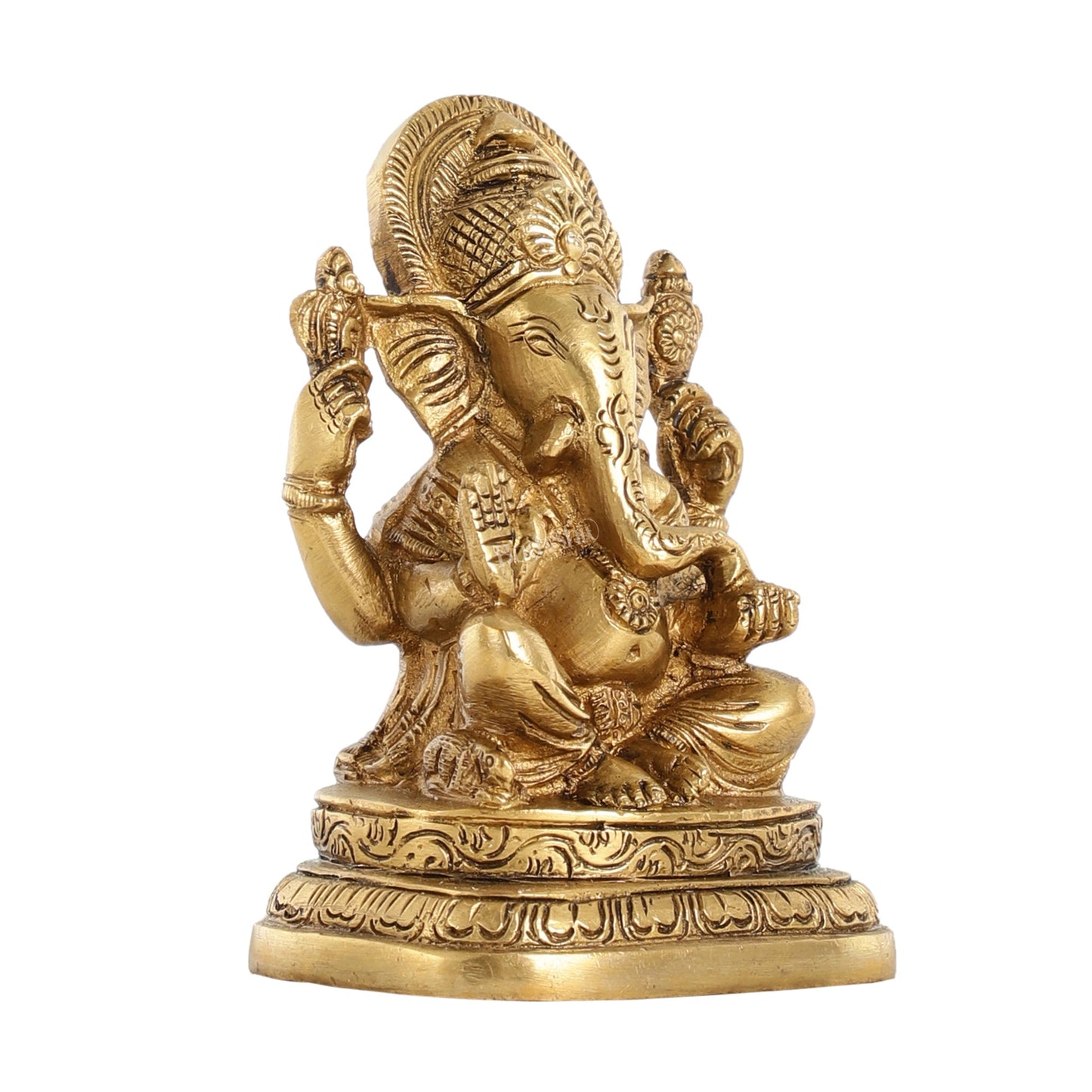Brass Small Ganesha Idol - 4.5 Inch