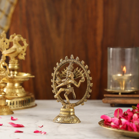 Brass Small Nataraja Statue 5 " antique