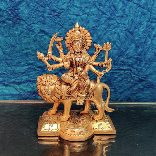 Brass Superfine Durga ma idol | Brass sherawali mata murti 7 "