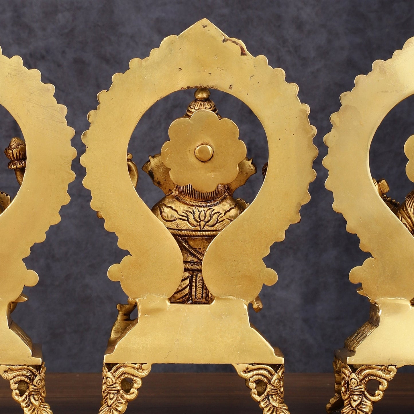 Brass Superfine Ganesh Lakshmi Saraswati idols 9.5"