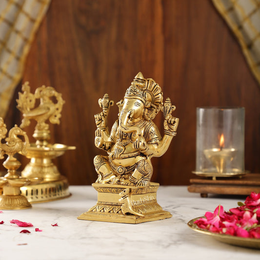 Brass Superfine Handcrafted Ganesha idol 7.5"