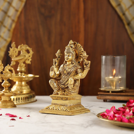 Brass Superfine Handcrafted lakshmi idol 7.5"