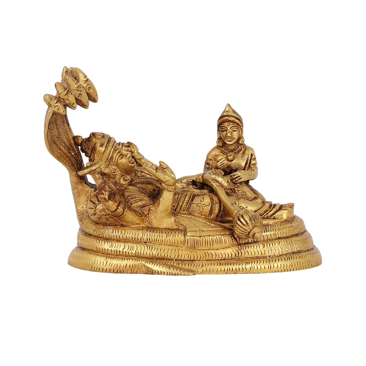Brass Superfine Lakshmi Narayan Vishnu on Sheshanaag | 5" Height