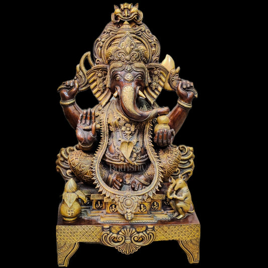 Brass Superfine large Ganesha Statue 35"
