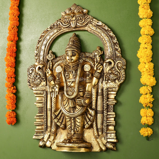 Brass Superfine Lord Venkateshwara Tirupati Balaji Wall Hanging - 20 inch