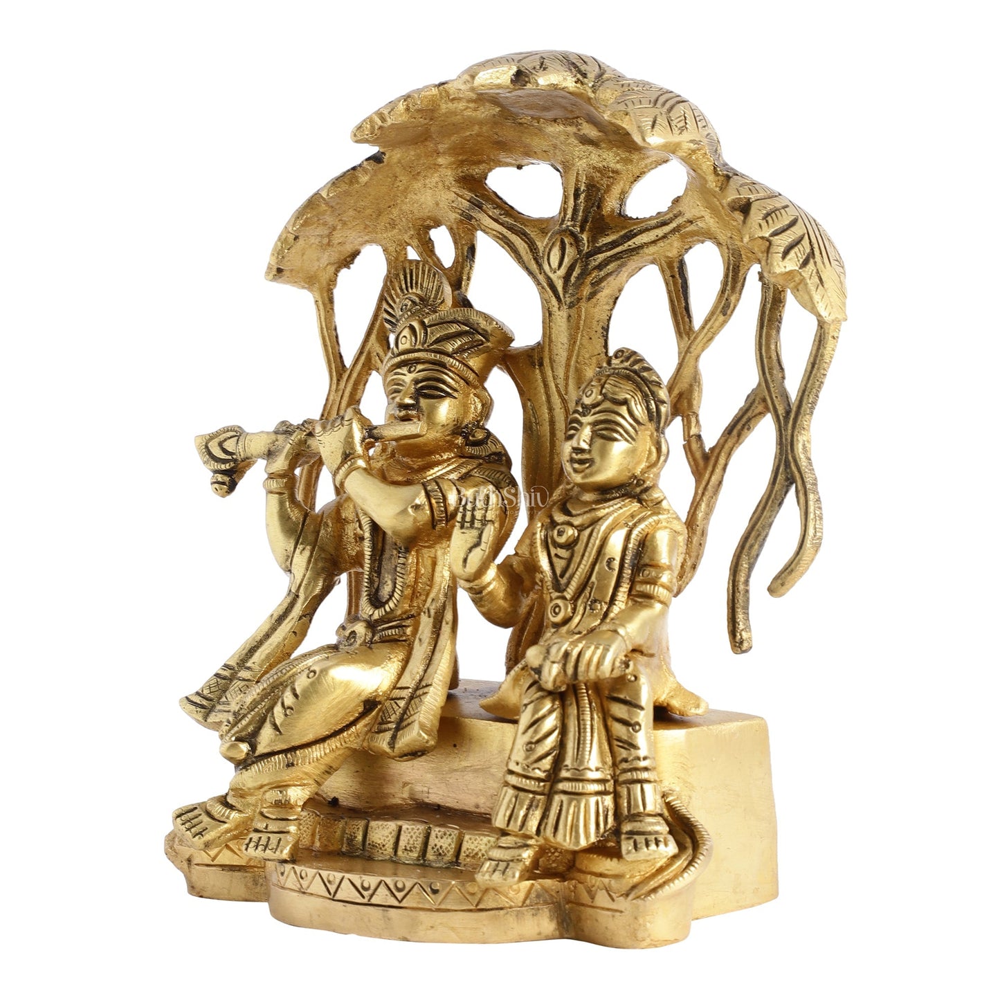 Brass Superfine Radha Krishna Under Kalpavriksha - 6.5x6x3