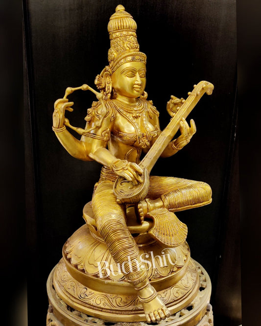 Brass Superfine Saraswati statue 24 inch