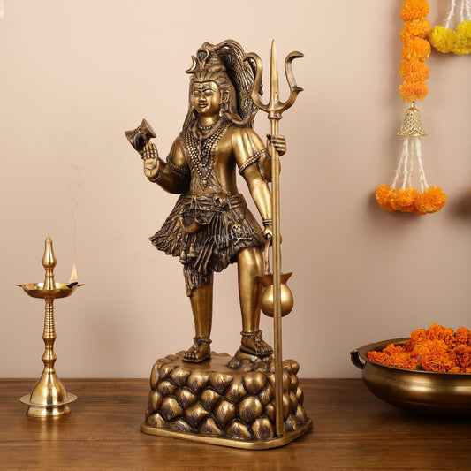 Brass Superfine Standing Lord Shiva Statue - 30 Inch